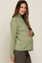 Light Olive Ultra Soft Mock Neck Maternity Sweater