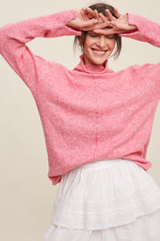 Pink Ultra Soft Mock Neck Sweater