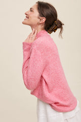 Pink Ultra Soft Mock Neck Sweater