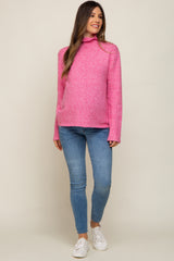 Pink Ultra Soft Mock Neck Maternity Sweater