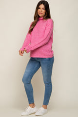 Pink Ultra Soft Mock Neck Maternity Sweater