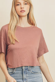 Brick Rose Cropped Boxy Tee