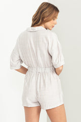 Stone Button-Front Romper