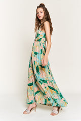 Sage Green Floral Maxi Dress