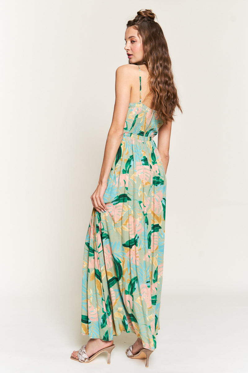 Sage Green Floral Maxi Dress – PinkBlush