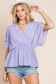 Lavender Elastic Waisted Top