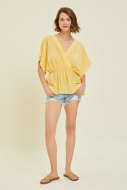 Yellow Elastic Waisted Top