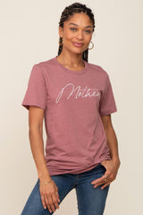 Mauve Mother Graphic Maternity Top