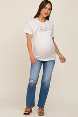 Ivory Mother Graphic Maternity Top