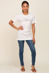 Ivory Mother Graphic Top