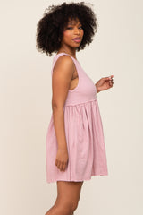 Mauve Sleeveless Babydoll Mini Dress