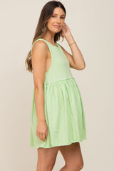 Lime Sleeveless Babydoll Maternity Mini Dress