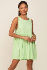 Lime Sleeveless Babydoll Maternity Mini Dress