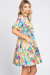 Multicolor Abstract Floral Dress