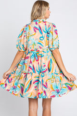 Multicolor Abstract Floral Dress