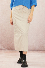 Beige Parachute Maxi Skirt