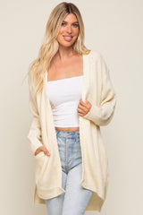 Cream Cable Knit Accent Cardigan