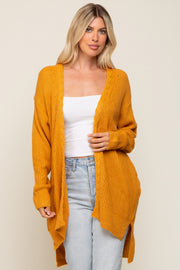 Yellow Cable Knit Accent Cardigan