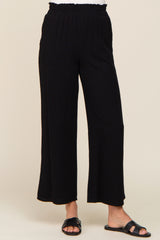 Black Linen Wide Leg Pants