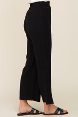 Black Linen Wide Leg Pants