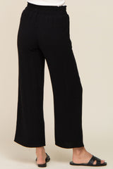 Black Linen Wide Leg Pants