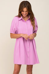 Lavender Button Down Mini Dress