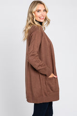 Brown Front Pocket Cardigan