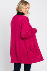 Magenta Front Pocket Cardigan