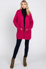 Magenta Front Pocket Cardigan