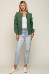 Green Mixed Knit Cardigan