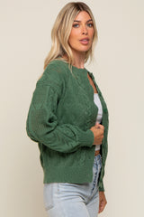 Green Mixed Knit Cardigan