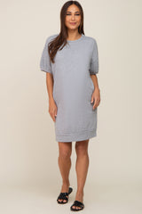 Heather Grey Short Sleeve Oversized Maternity T-Shirt Dress