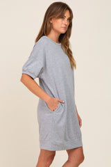 Heather Grey Short Sleeve Oversized T-Shirt Dress