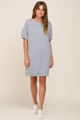 Heather Grey Short Sleeve Oversized T-Shirt Dress