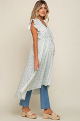 Mint Floral Ruffle Maternity Cover-Up