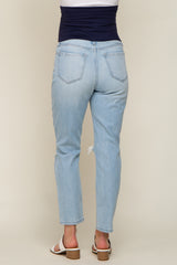 Light Blue Distressed Maternity Jeans