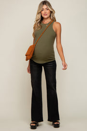 Black Faded Flare Leg Maternity Jeans