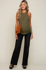 Black Faded Flare Leg Maternity Jeans