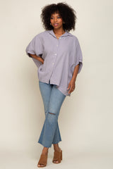 Grey Gauze Double Layered Button Up Top