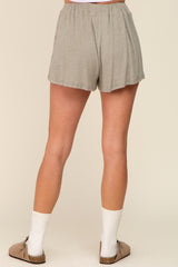 Light Olive Ribbed Soft Knit Shorts