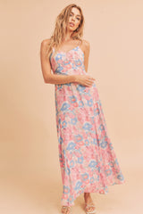 Pink Floral Maxi Dress