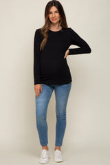 Black Long Sleeve Maternity Top