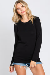 Black Long Sleeve Maternity Top