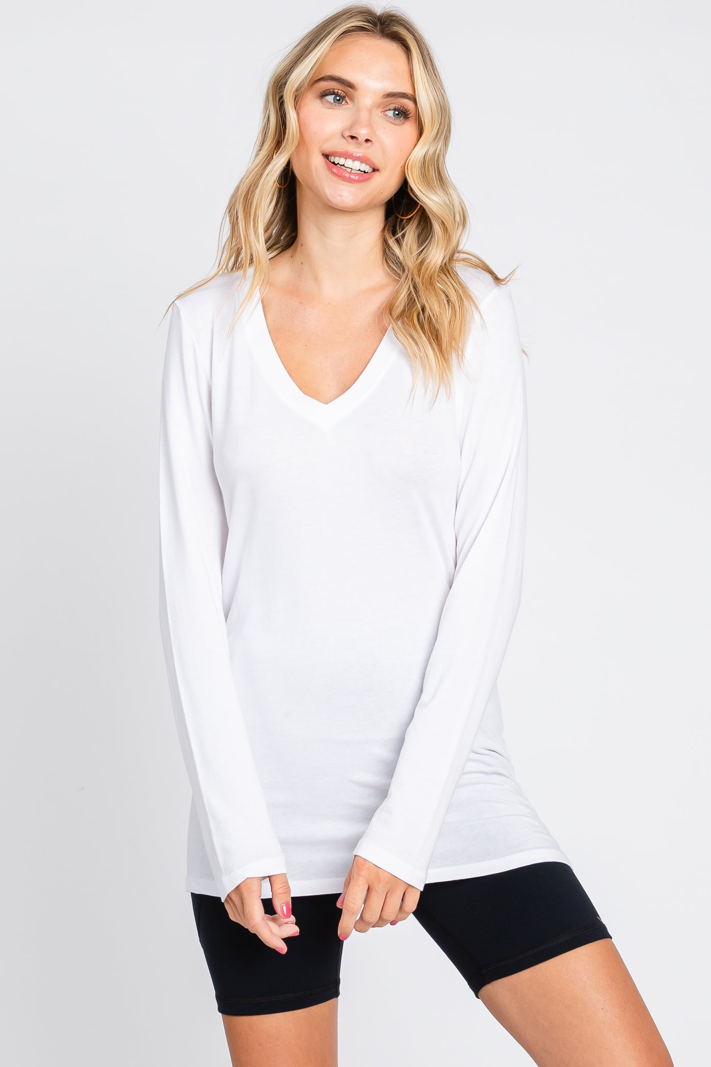 White Fitted Maternity Tank Top