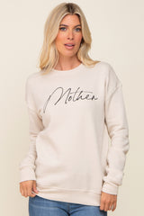 Cream Ultra Soft Mother Maternity Sweatshirt