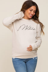 Cream Ultra Soft Mother Maternity Sweatshirt