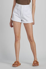 White Super High Rise Mom Short