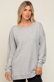 Heather Grey Terry Exposed Seam Sweatshirt