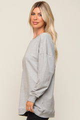 Heather Grey Terry Exposed Seam Sweatshirt