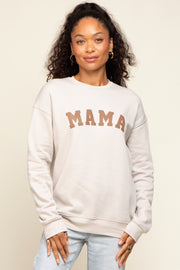 Cream Mama Graphic Pullover Sweatshirt